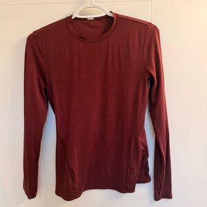 Lululemon Burgundy Ultra-soft Nulu Crewbeck Long Sleeve Shirt